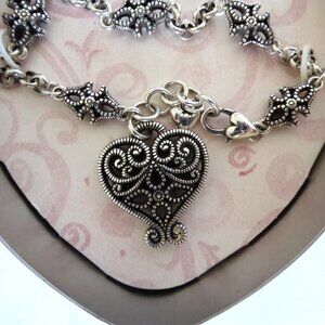 NEW RETIRED BRIGHTON FRENCH KISS FILIGREE BRACELET SILVER J33350